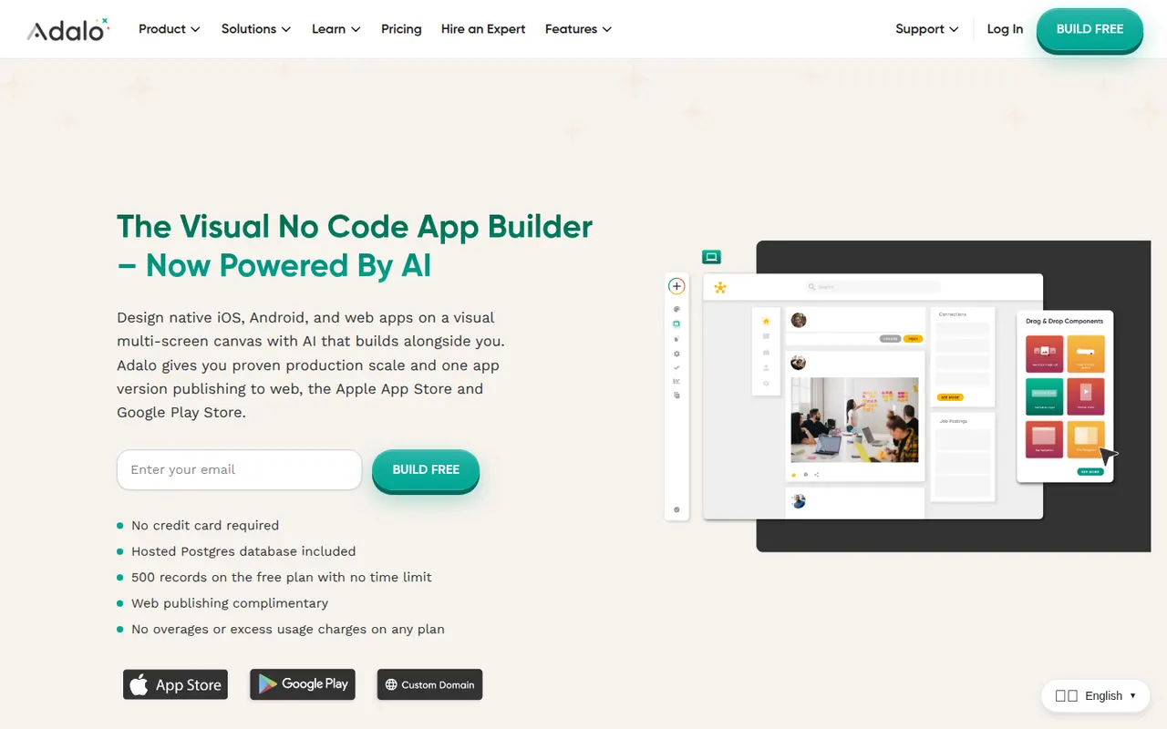 Adalo website screenshot