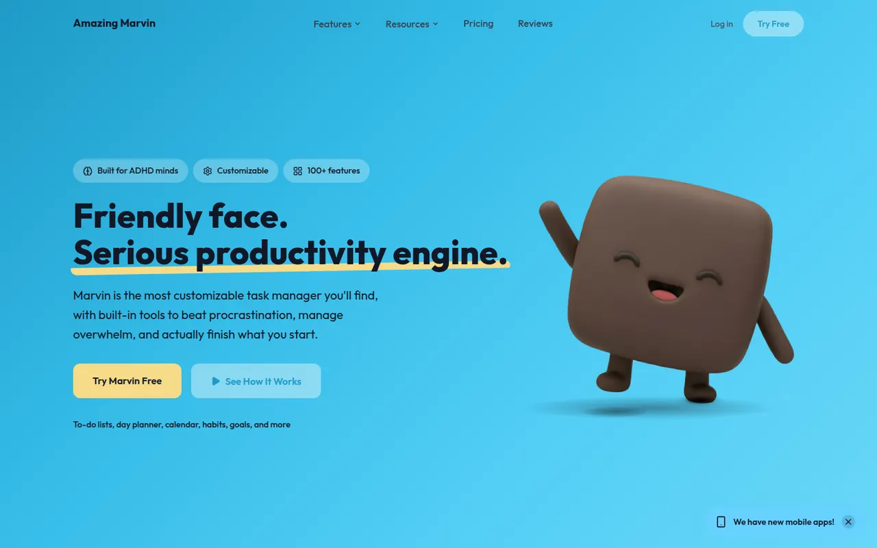 Amazing Marvin website screenshot
