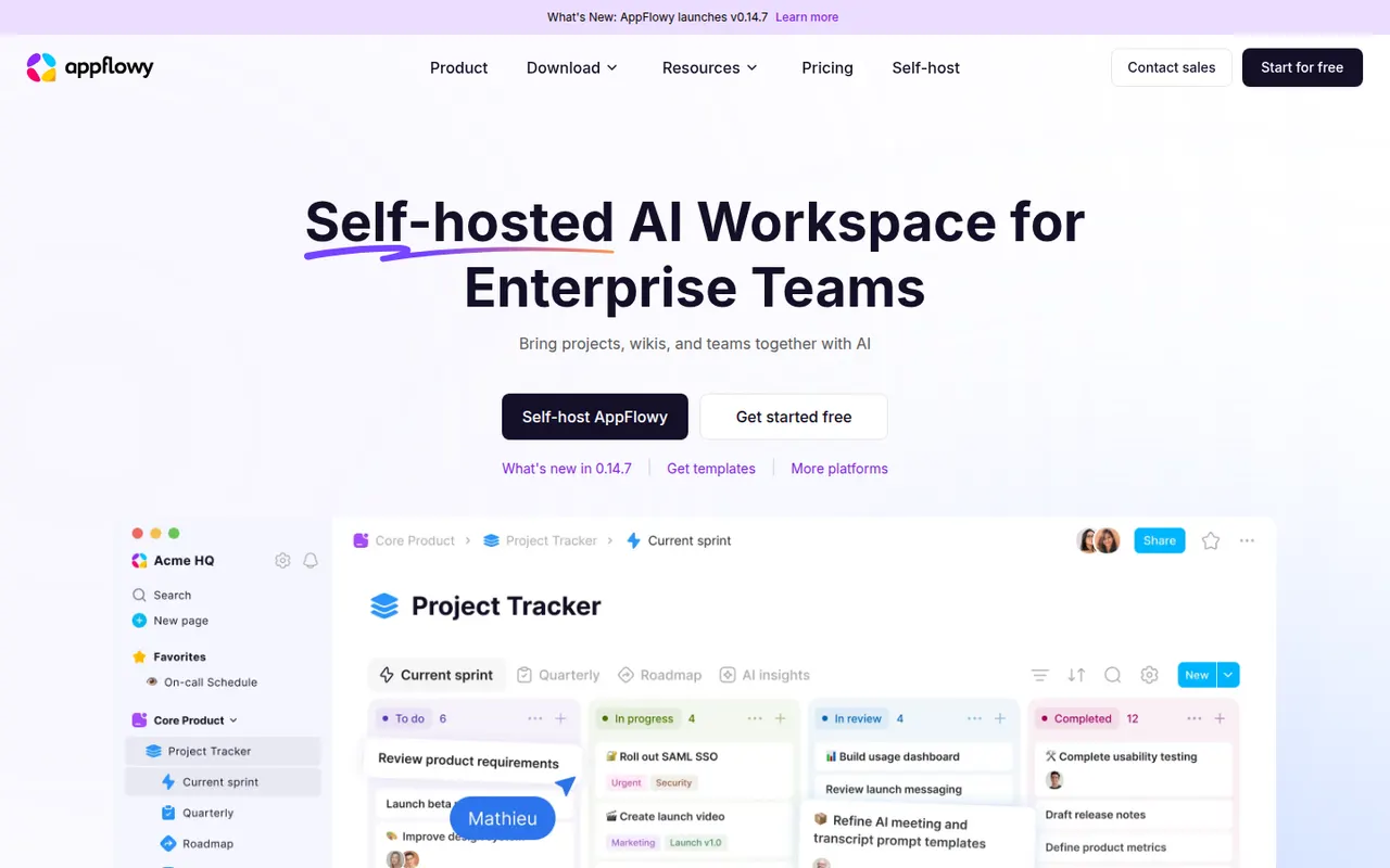 AppFlowy website screenshot