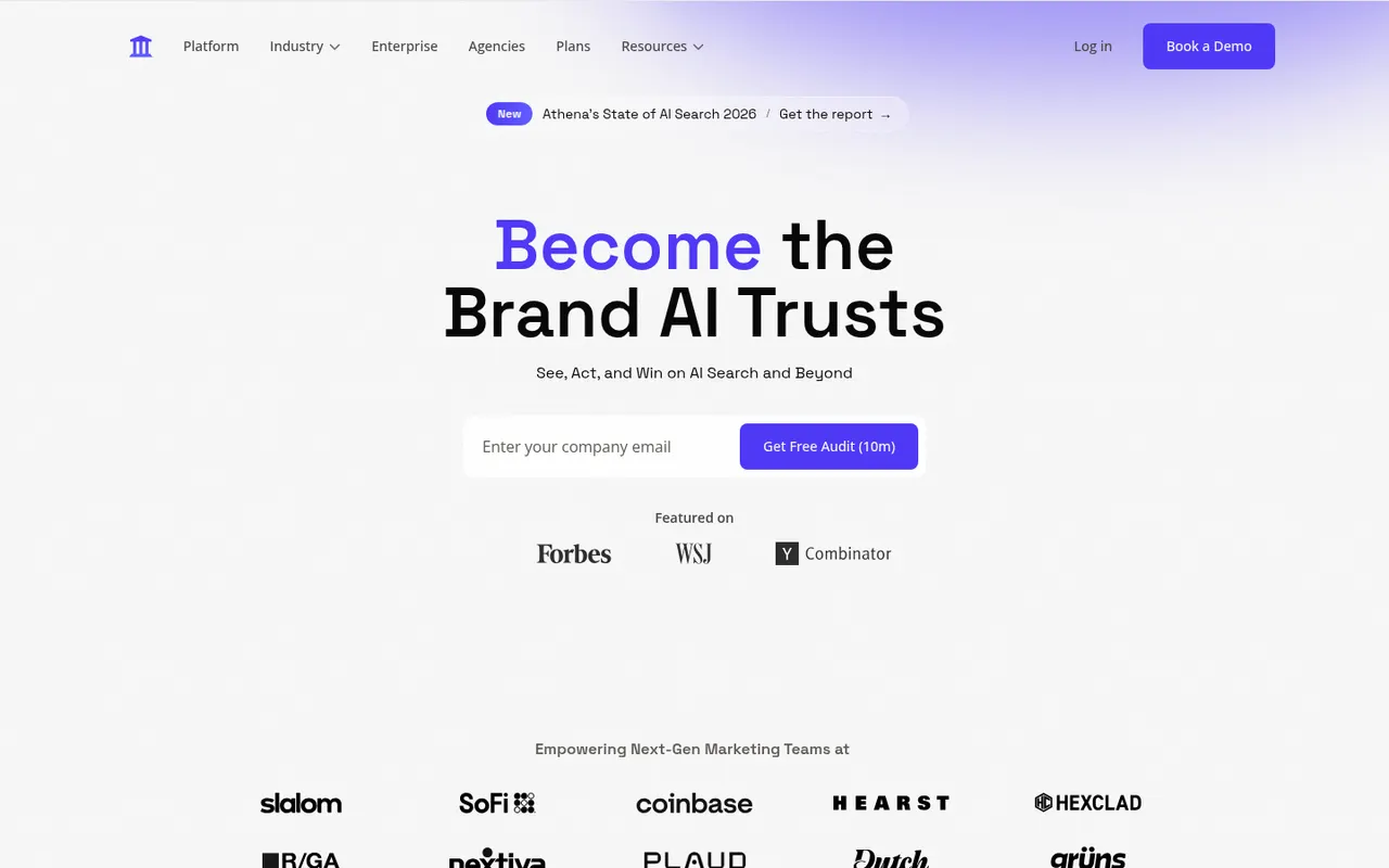 AthenaHQ website screenshot