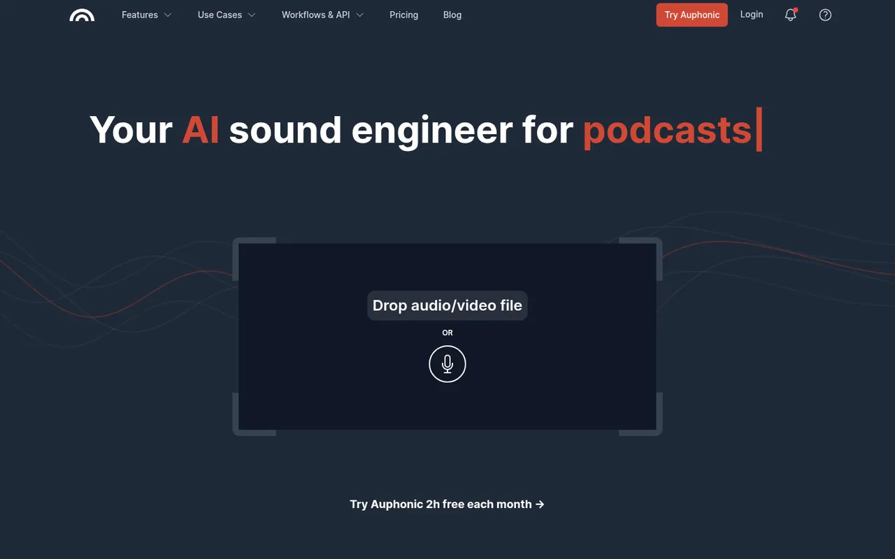 Auphonic website screenshot