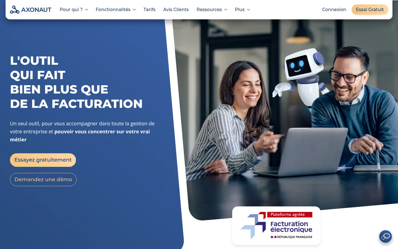 Axonaut website screenshot