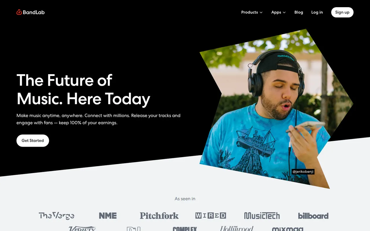 BandLab website screenshot