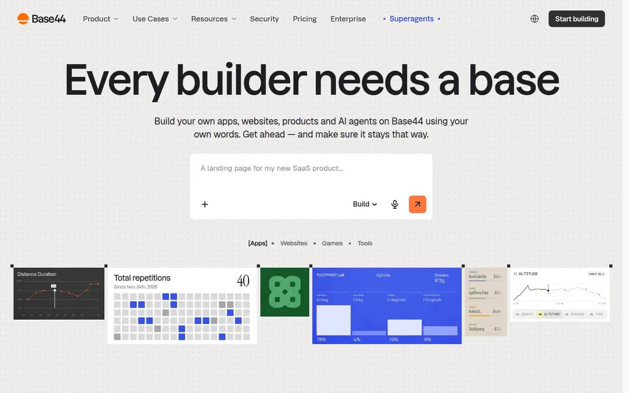 Base44 website screenshot