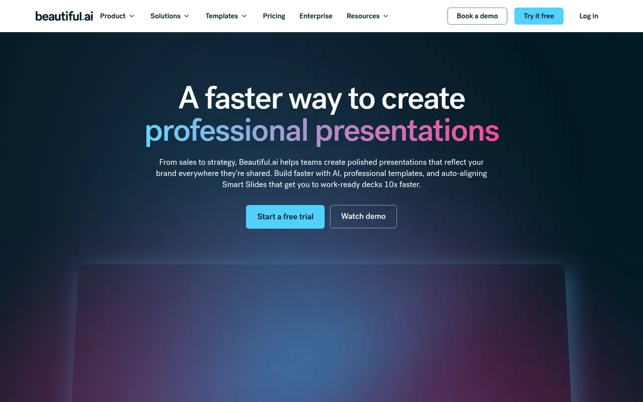 Beautiful.ai website screenshot