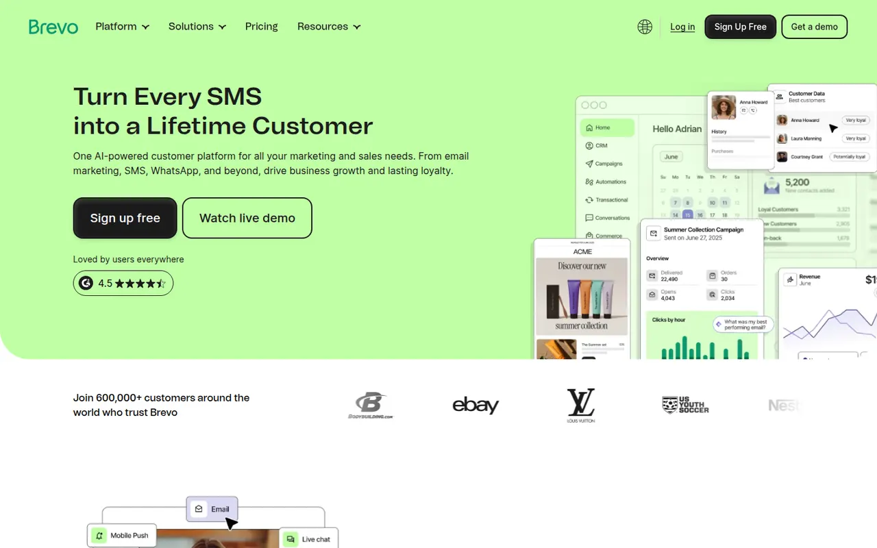 Brevo website screenshot