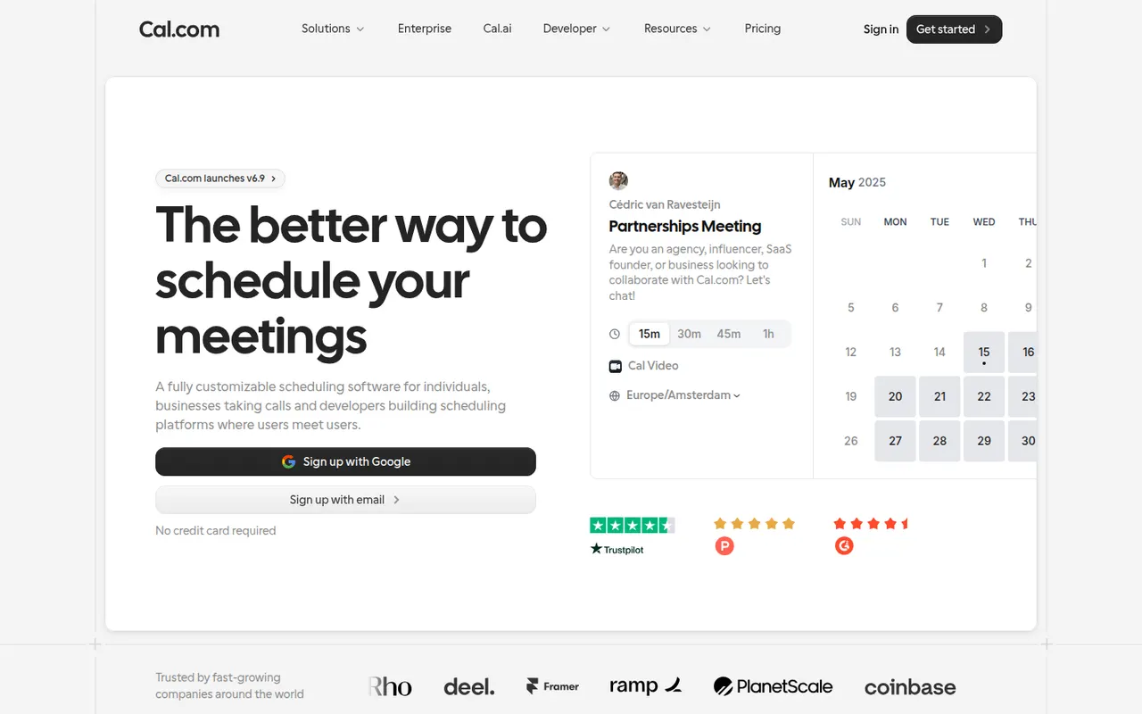 Cal.com website screenshot