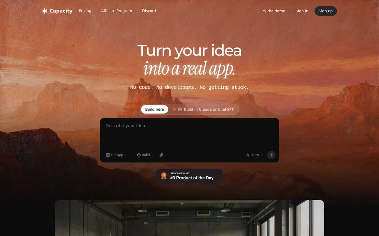 Capacity website screenshot
