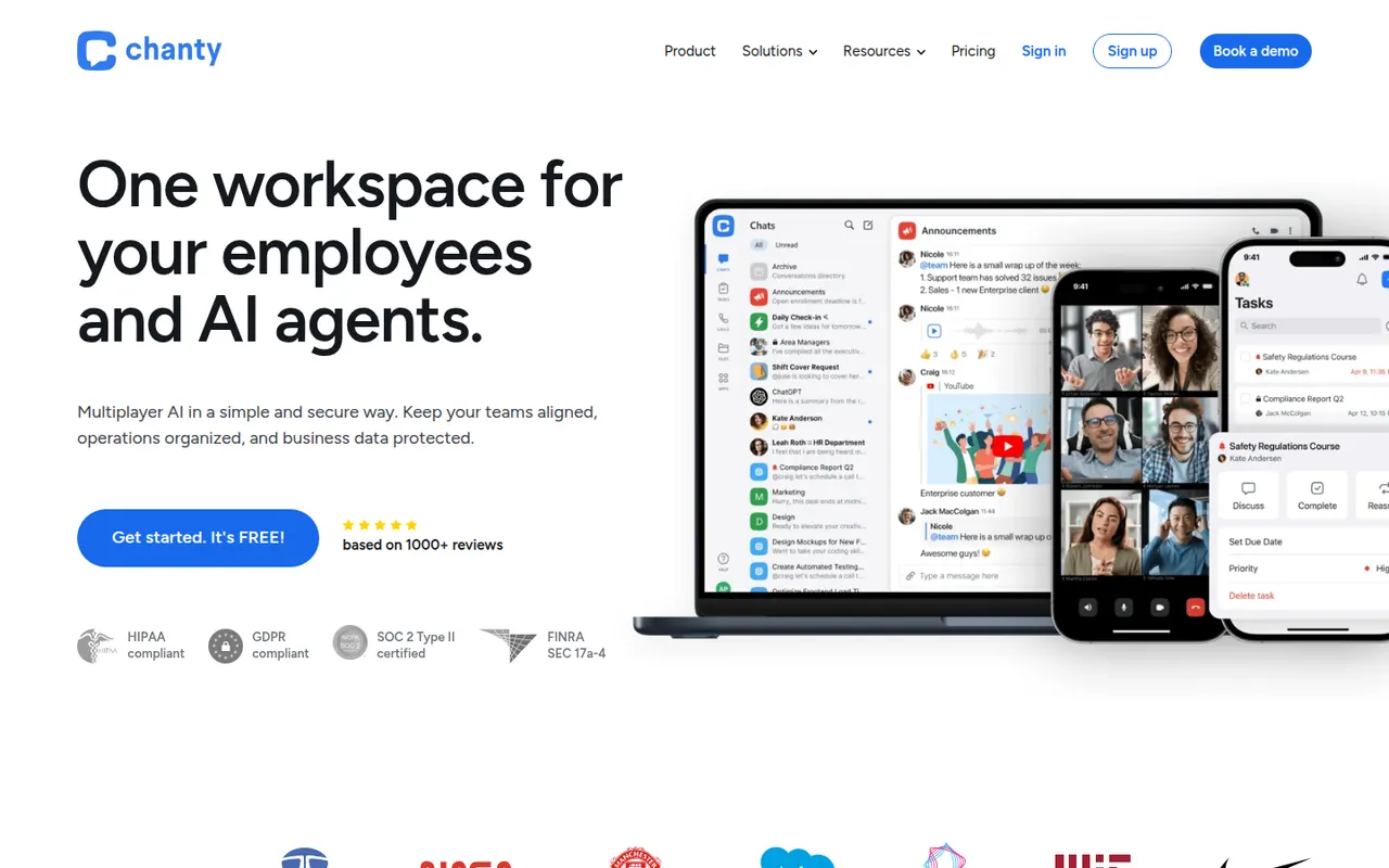 Chanty website screenshot