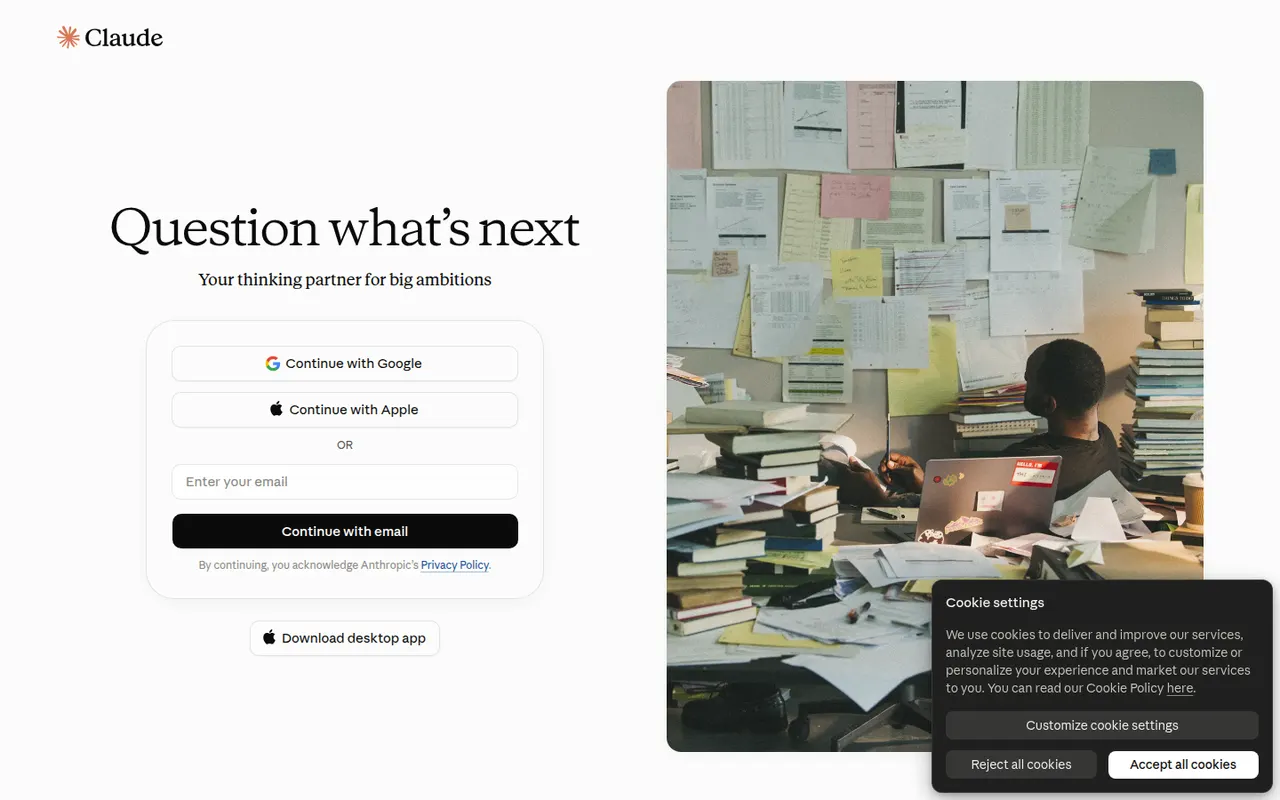 Claude website screenshot