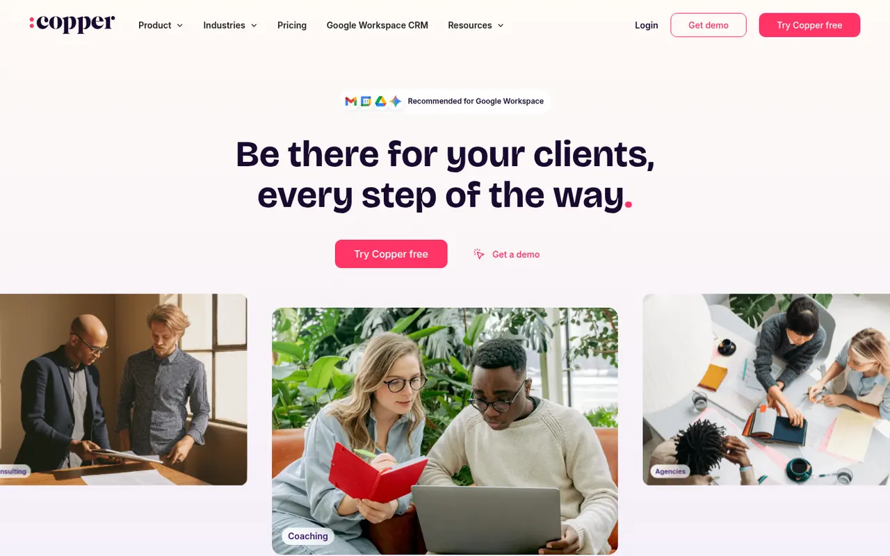 Copper website screenshot
