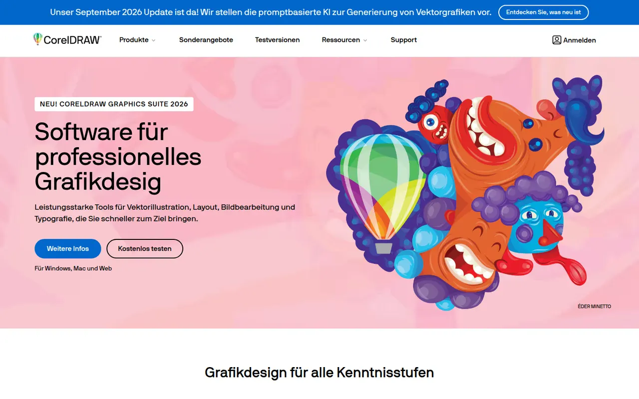CorelDRAW website screenshot