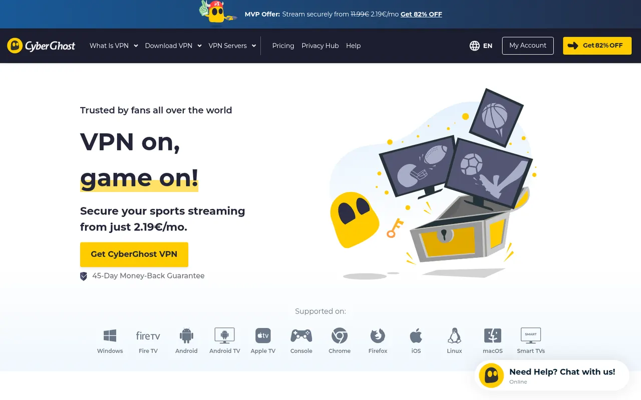 CyberGhost VPN website screenshot