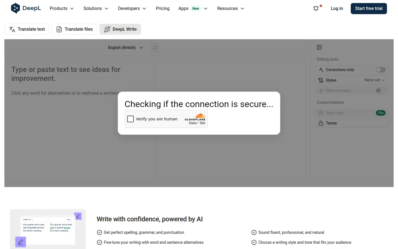 DeepL Write website screenshot