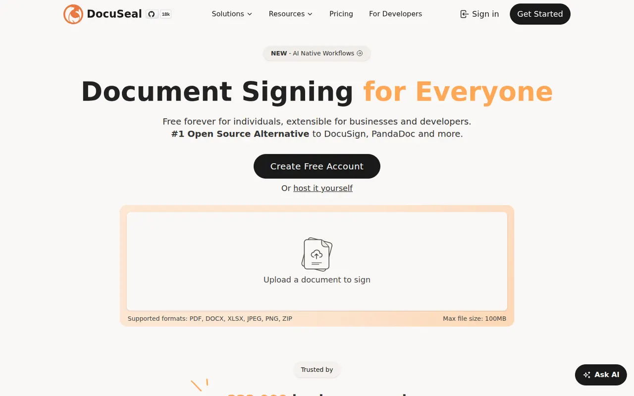 DocuSeal website screenshot