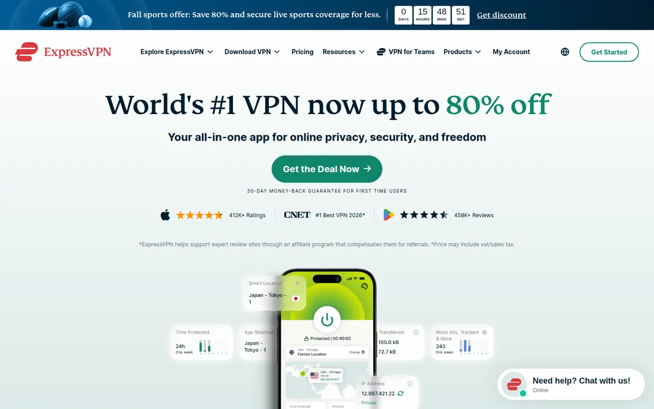 ExpressVPN website screenshot