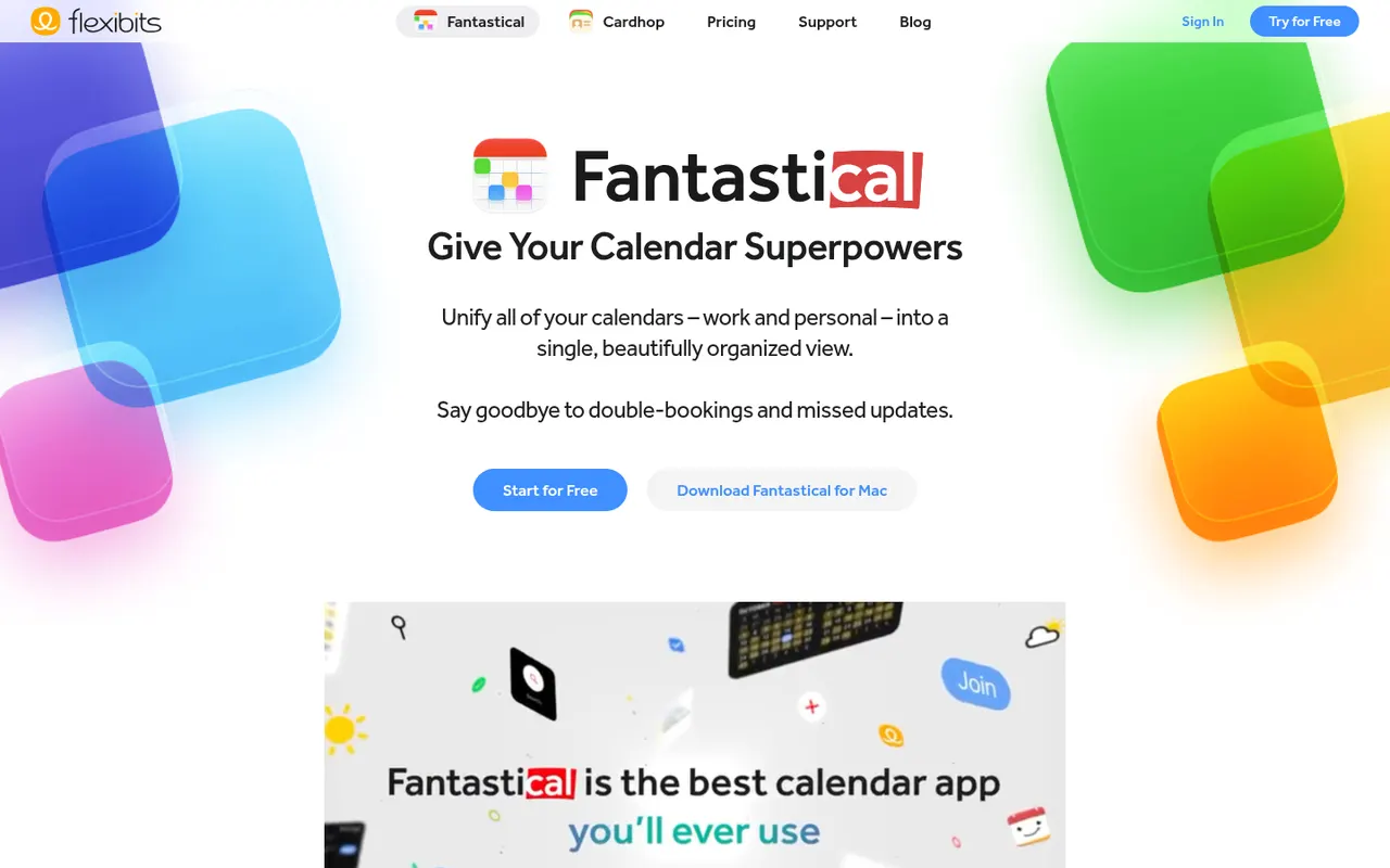 Fantastical website screenshot
