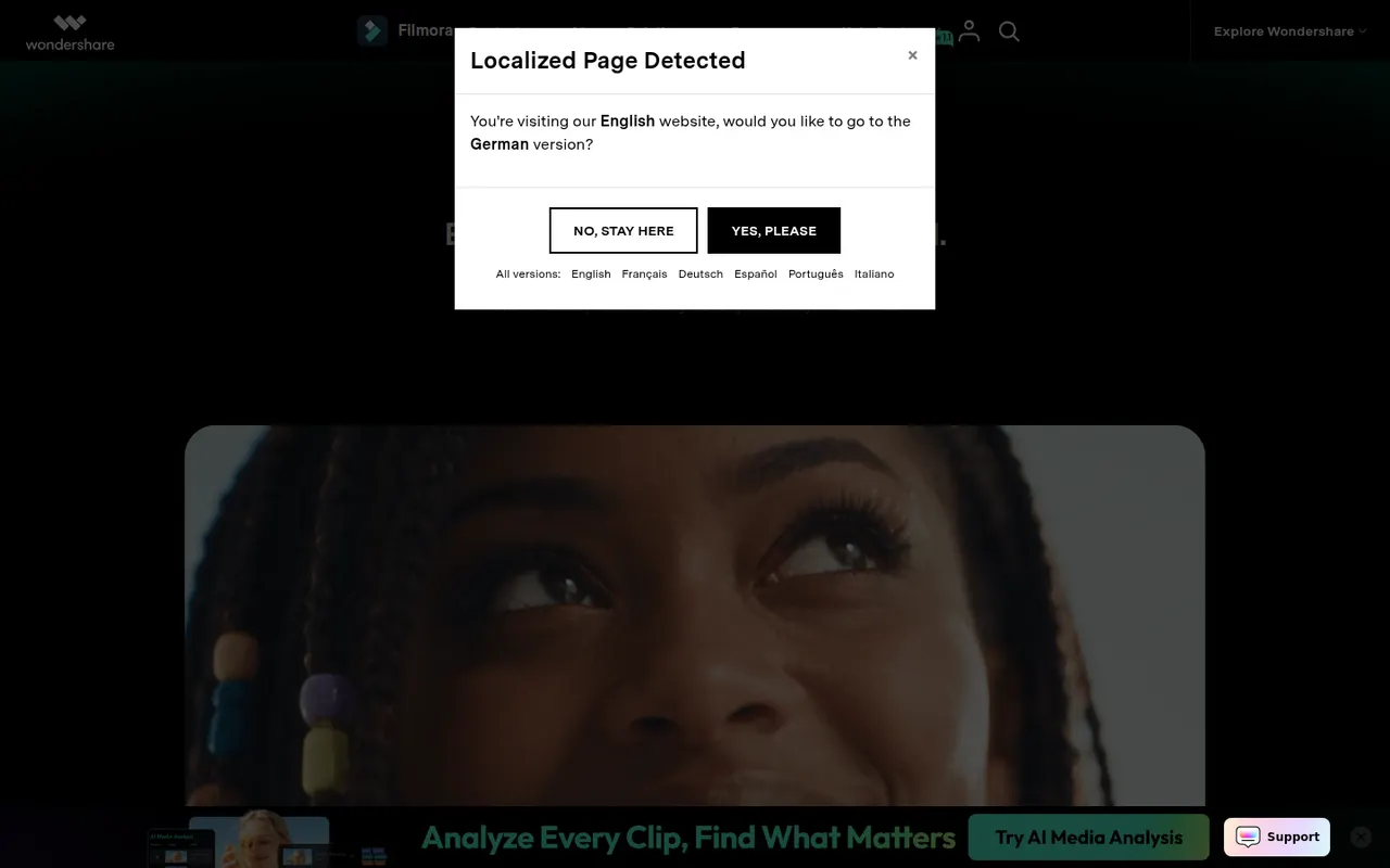 Filmora website screenshot