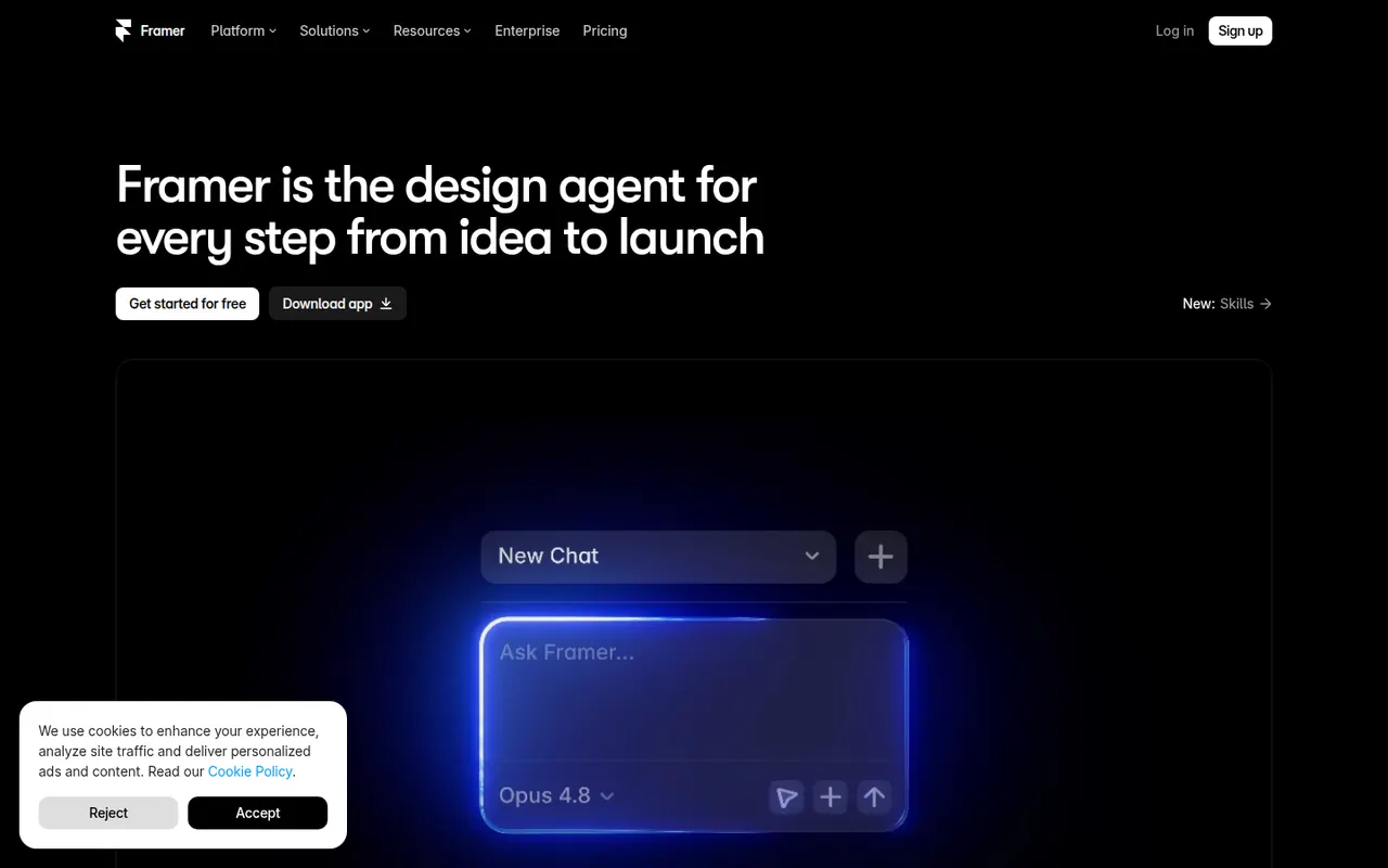 Framer website screenshot
