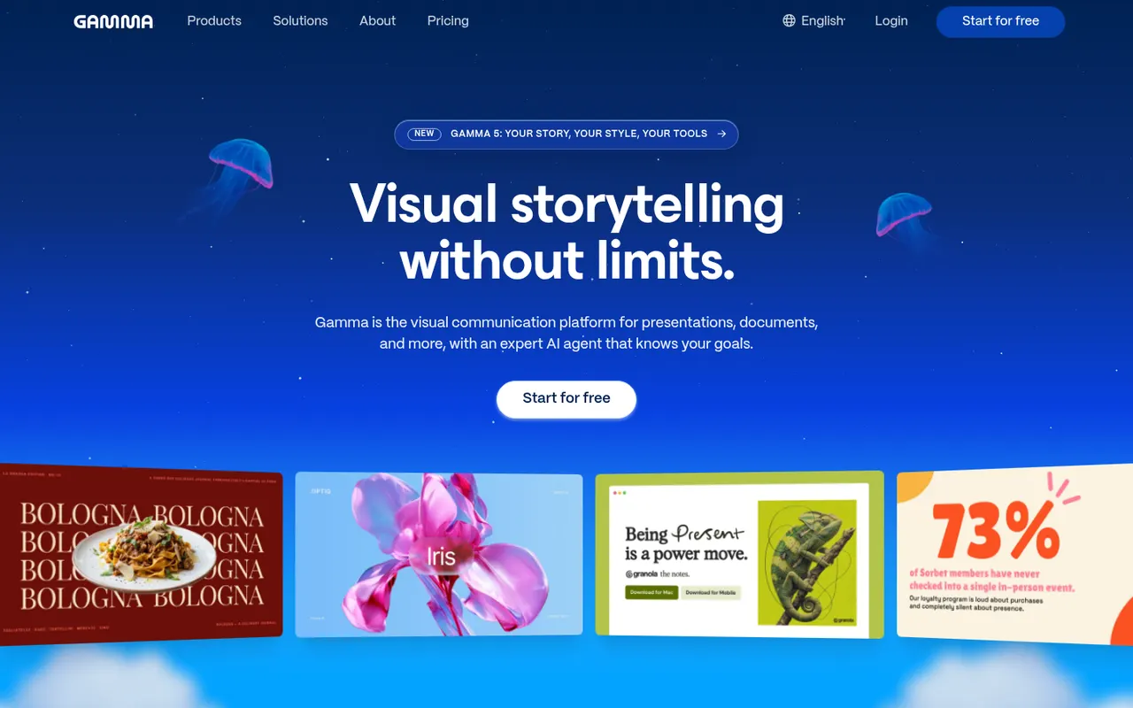 Gamma website screenshot