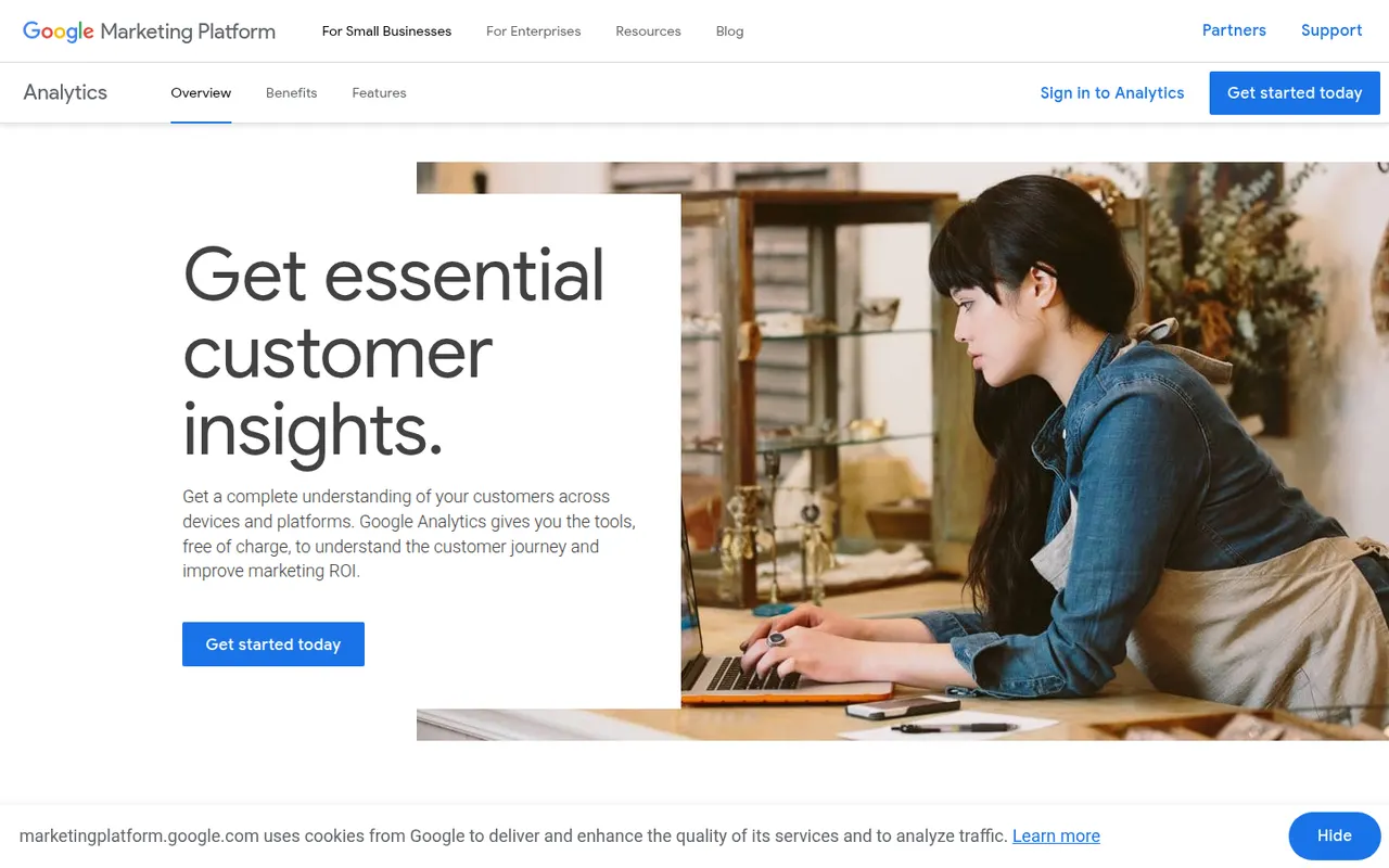 Google Analytics website screenshot