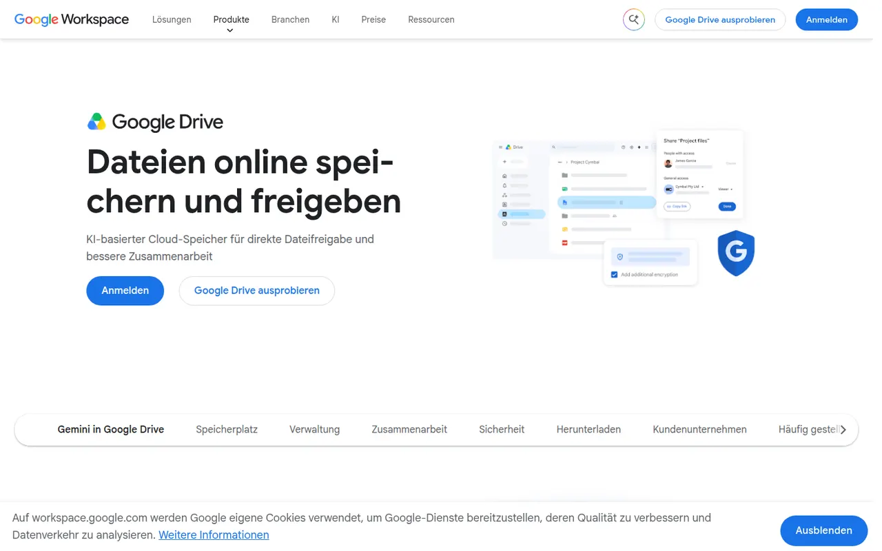 Google Drive website screenshot