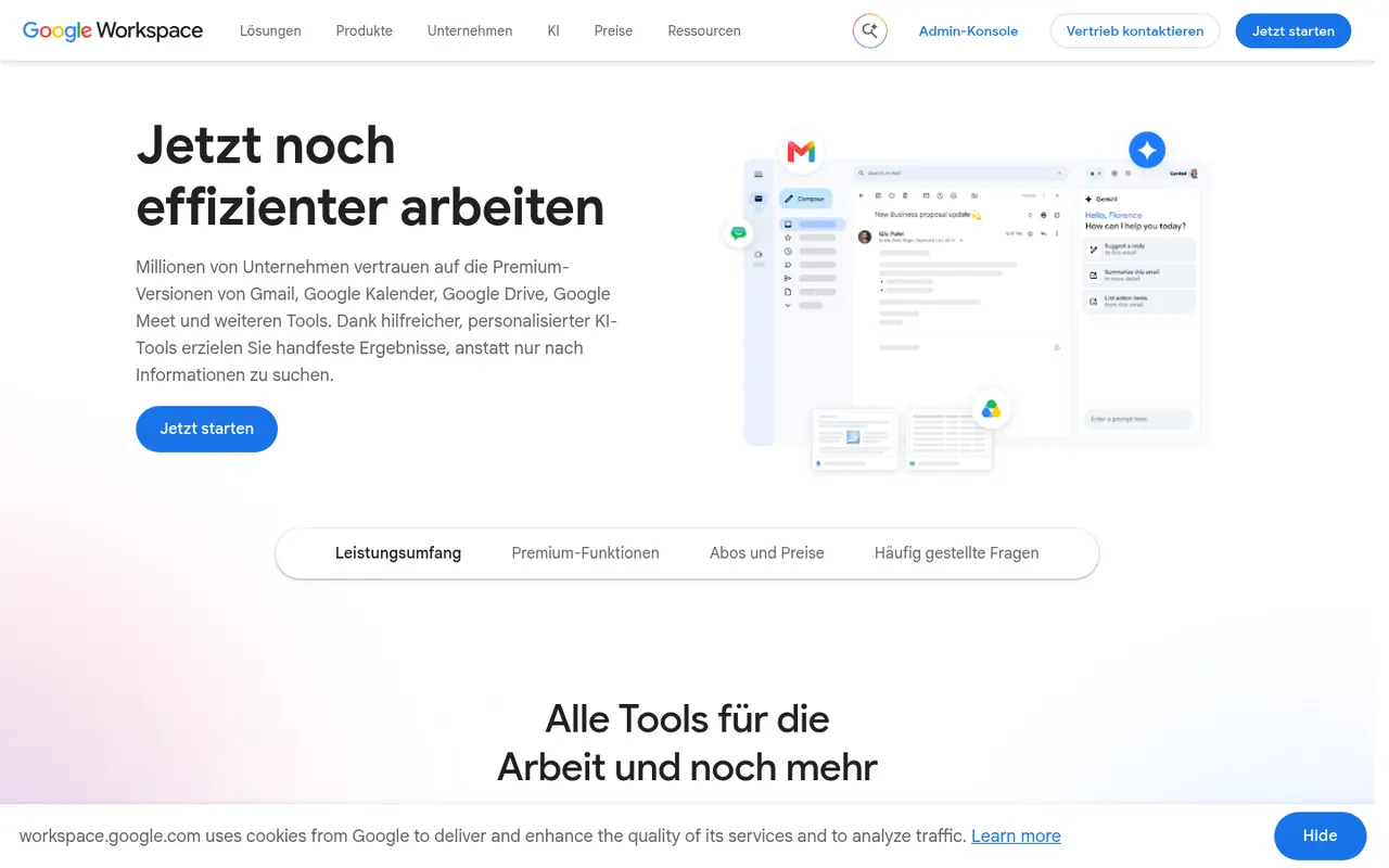 Google Workspace website screenshot