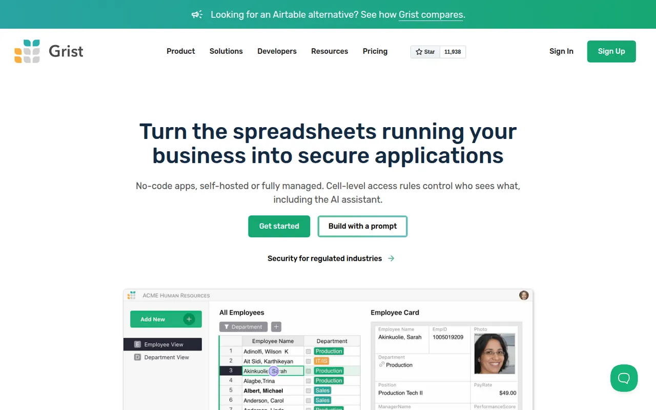 Grist website screenshot