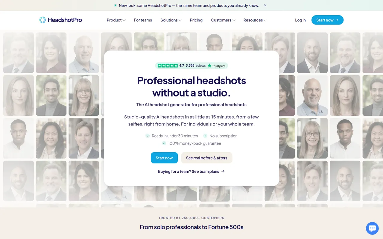 HeadshotPro website screenshot