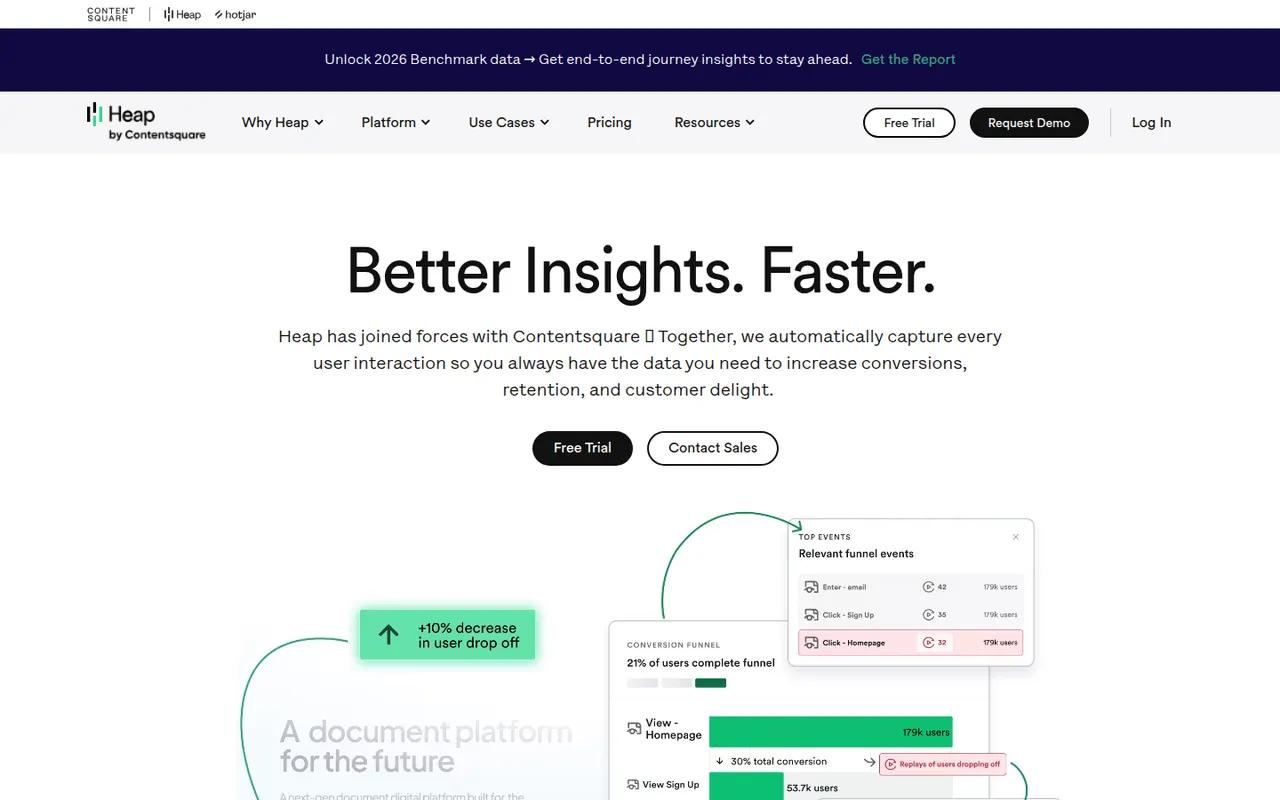 Heap website screenshot