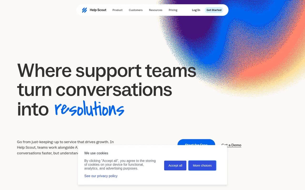 Help Scout website screenshot