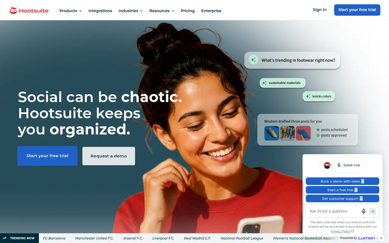 Hootsuite website screenshot