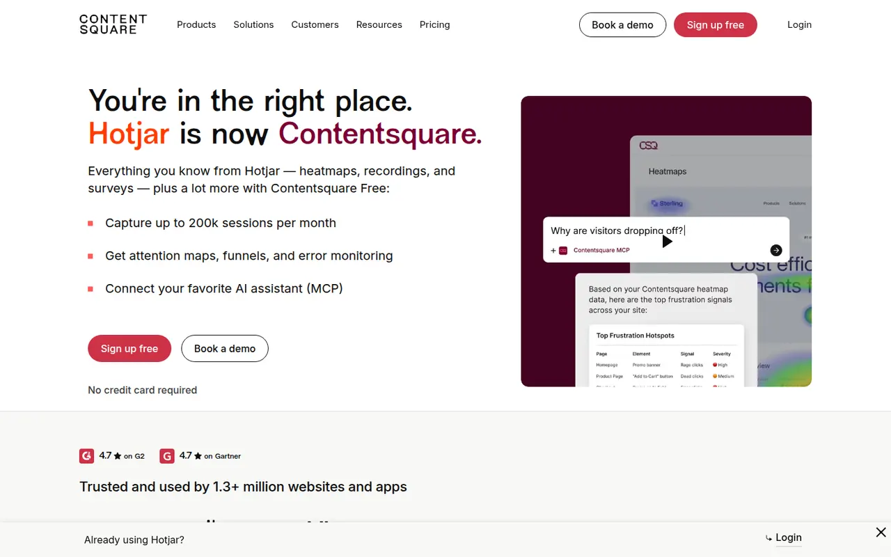 Hotjar website screenshot