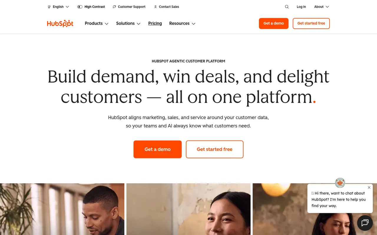HubSpot website screenshot