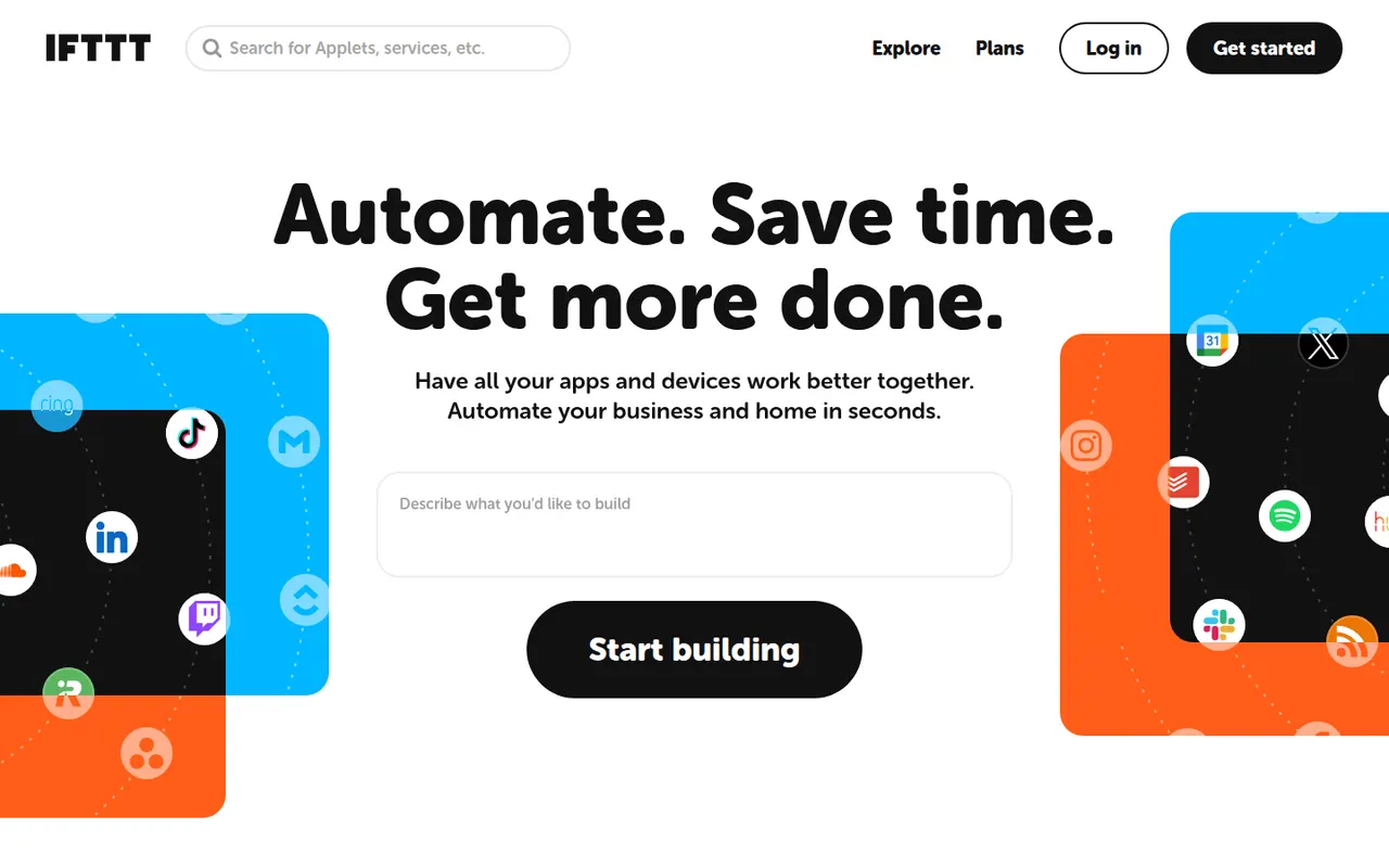 IFTTT website screenshot