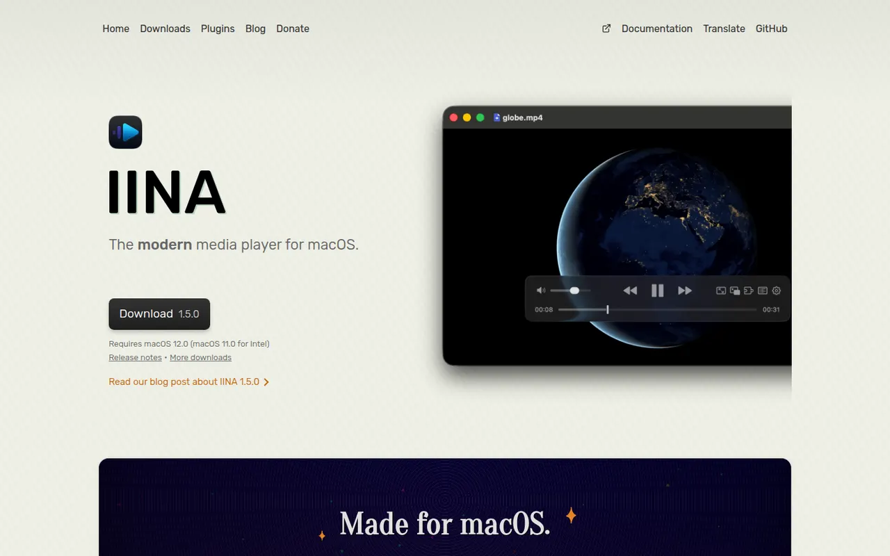 IINA website screenshot