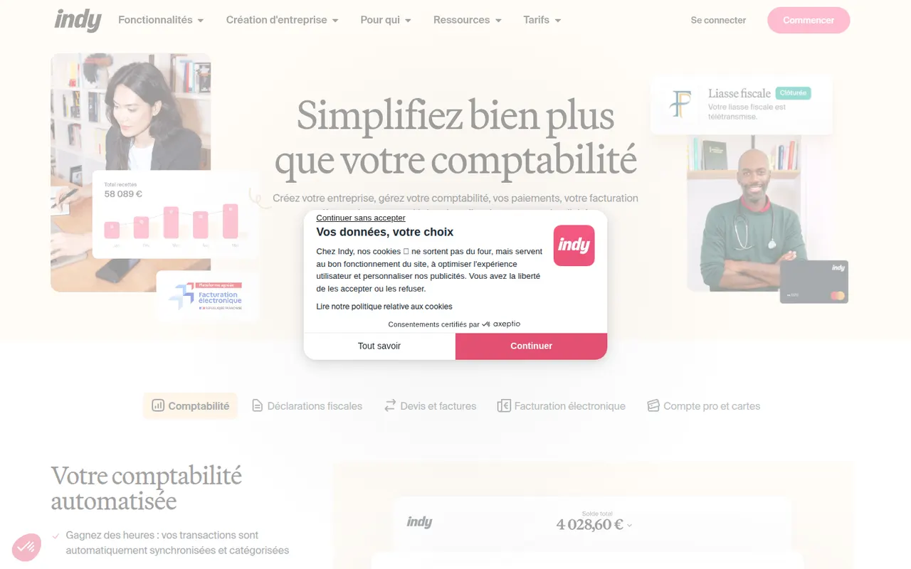 Indy website screenshot