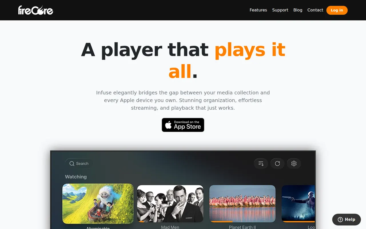 Infuse website screenshot