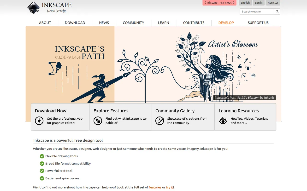 Inkscape website screenshot