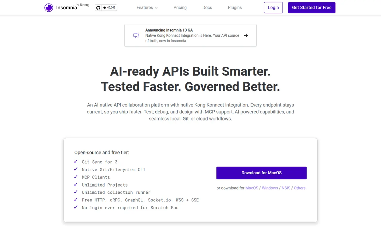 Insomnia website screenshot