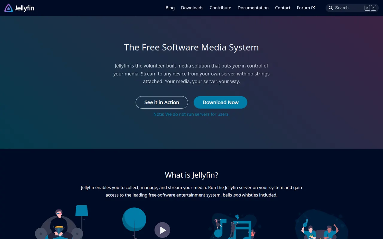 Jellyfin website screenshot