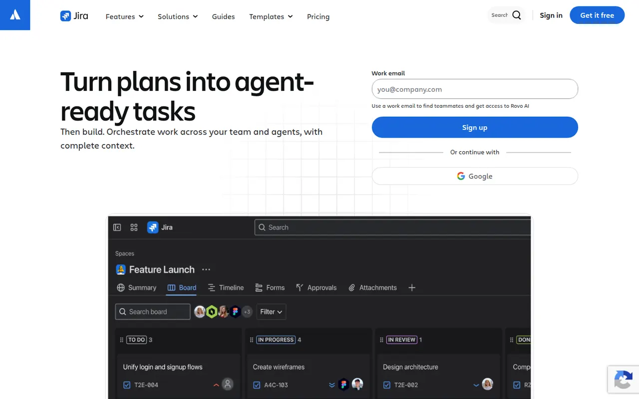 Jira website screenshot