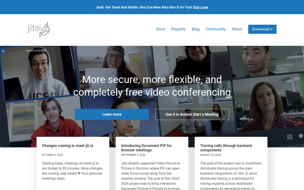 Jitsi Meet website screenshot