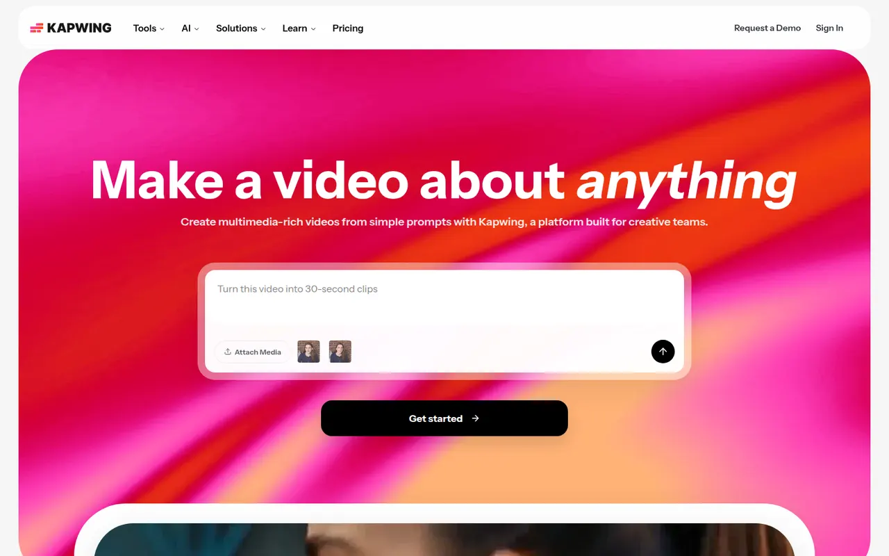 Kapwing website screenshot