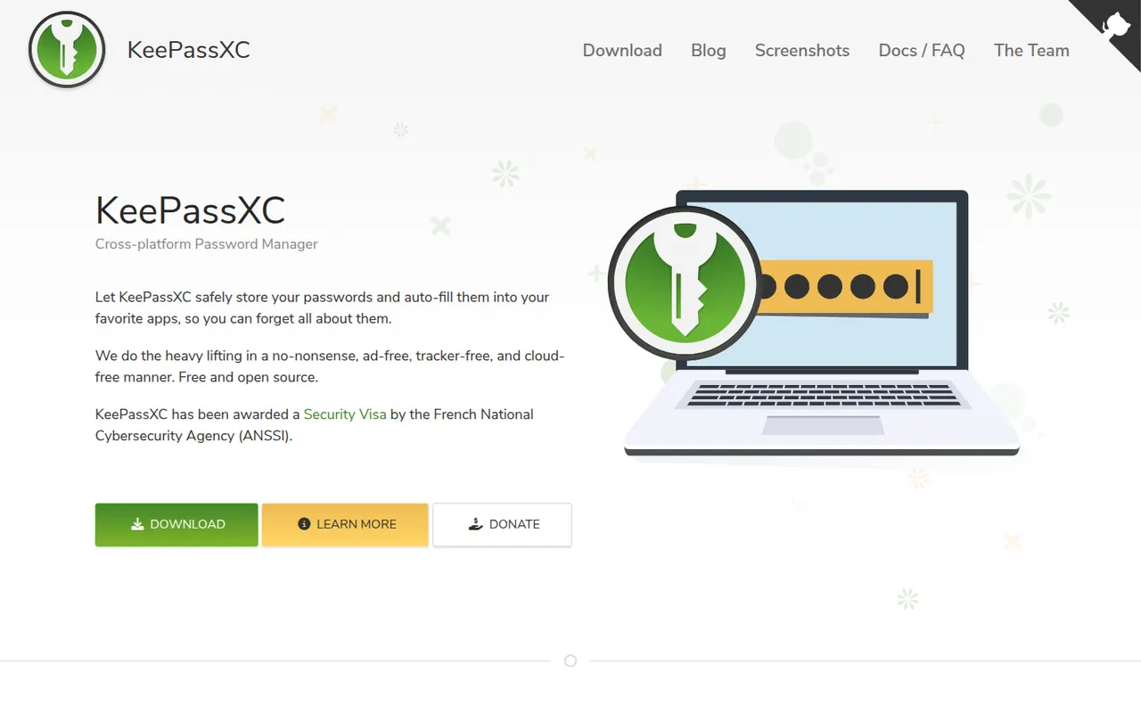 KeePassXC website screenshot
