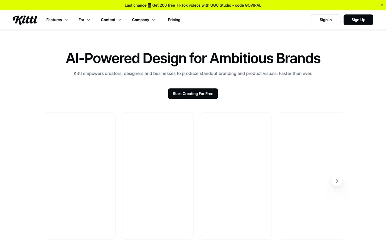 Kittl website screenshot