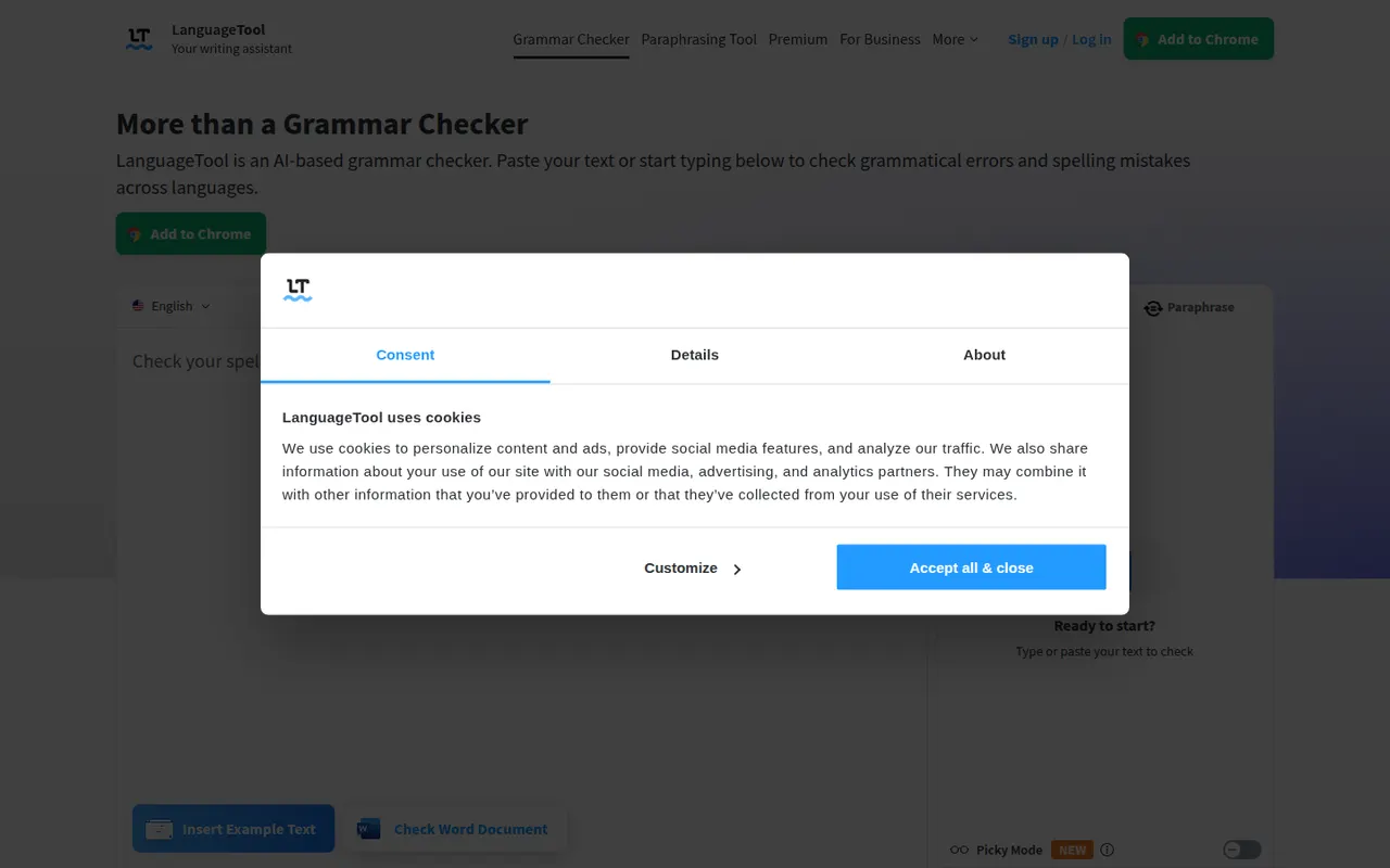 LanguageTool website screenshot