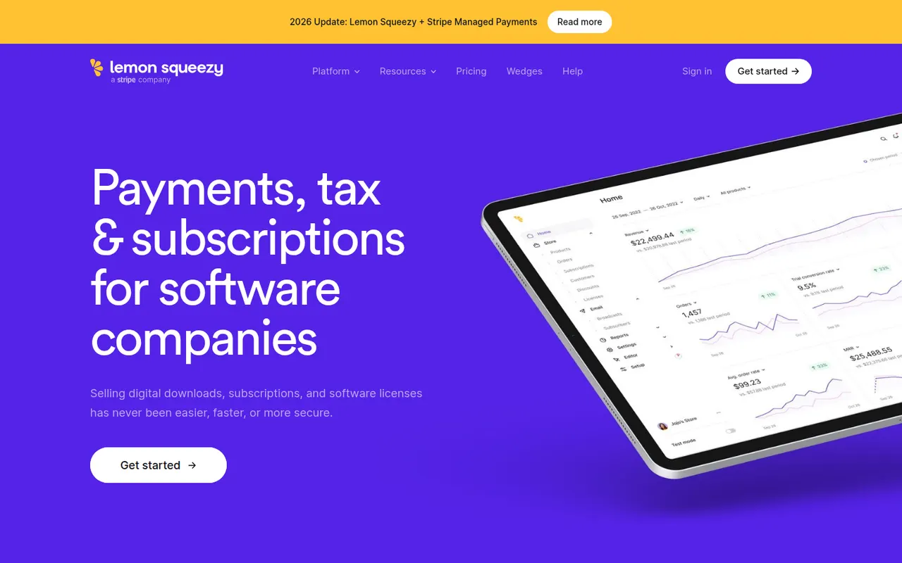 Lemon Squeezy website screenshot