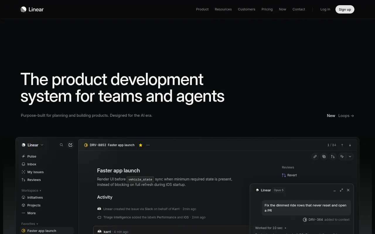 Linear website screenshot