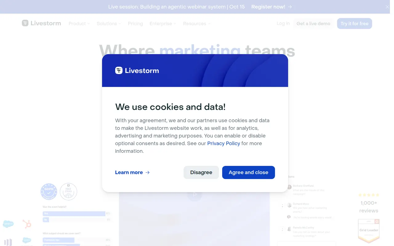 Livestorm website screenshot